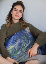 Load image into Gallery viewer, Solar Blues - Spun Polyester Square Pillow - Debby Olsen
